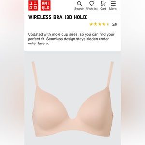 2/$35 Uniqlo Wireless Bra (Black & Beige)
